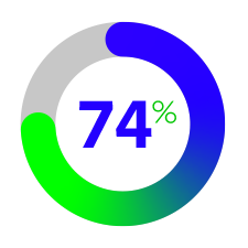 74% of companies