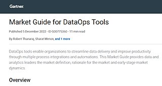 Analyst research: Gartner: Market Guide for DataOps Tools